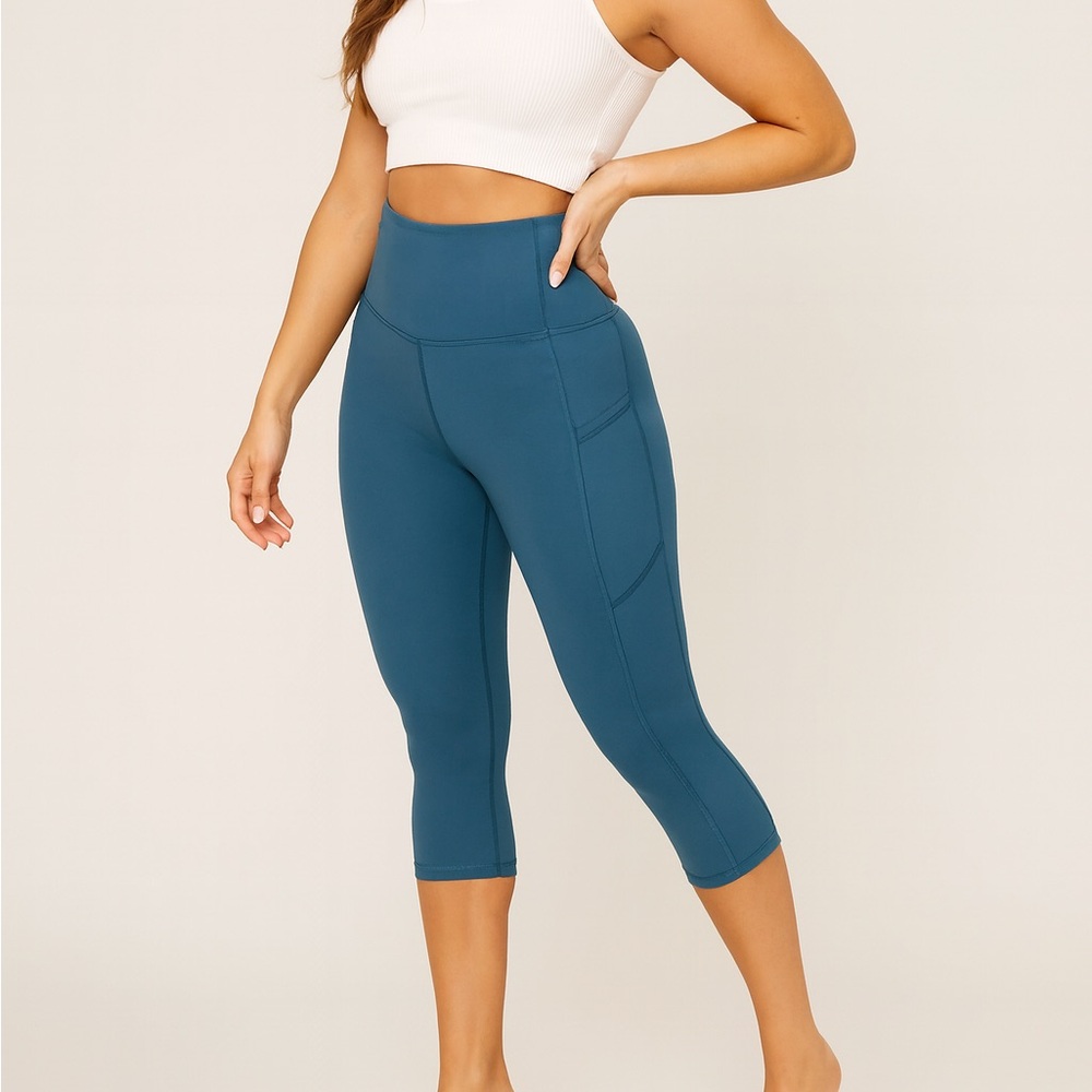 CRZ YOGA Teal Activewear Leggings | Women's Size S | High-Stretch Crop